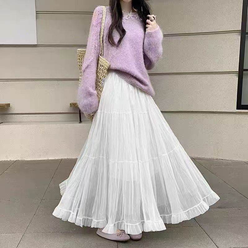 Korean-style Casual Mesh Skirt For Women