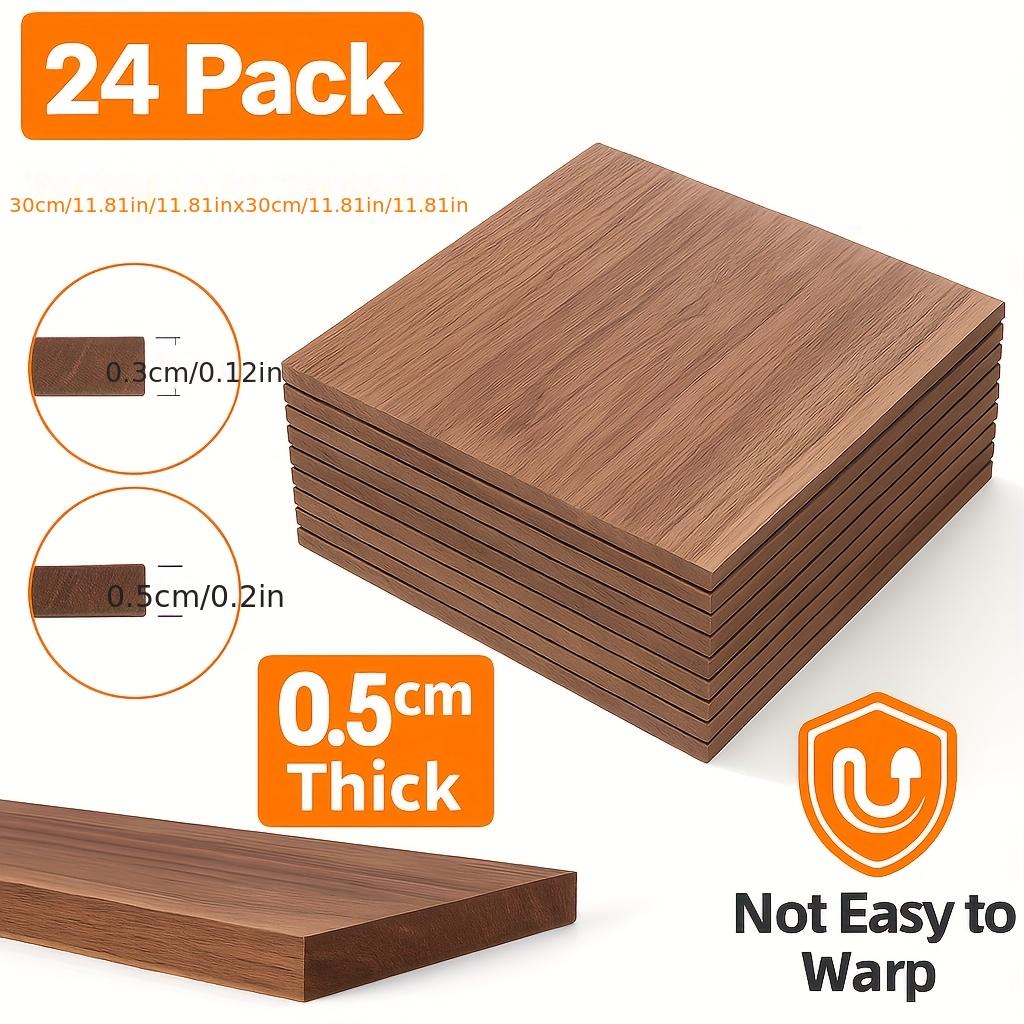 12 Square Walnut Wood Pieces Natural, Unfinished, Blank, Smoothly Polished Suitable For DIY Crafts, Painting, Coaster Making, And Wedding Or Home Decor