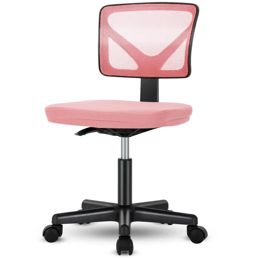 Low-Back Mesh Armless Office Chair,Swivel Rolling Computer Chair No Arms With Lumbar Support