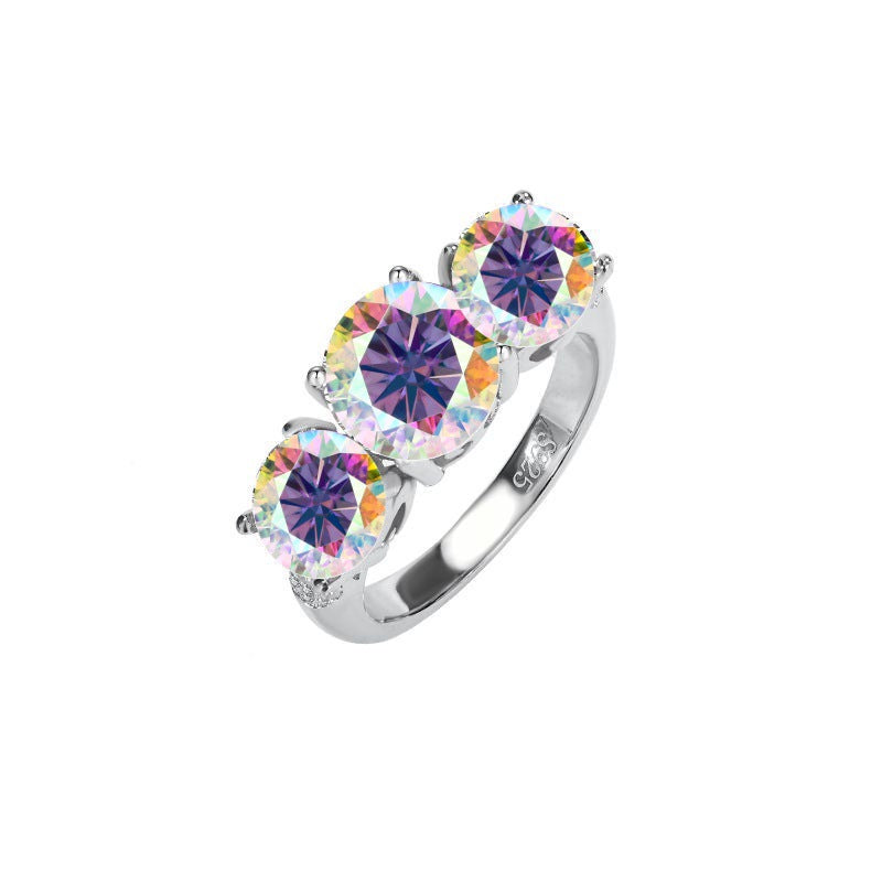Moissanite Women's Ring High-end Silver Jewelry Accessories