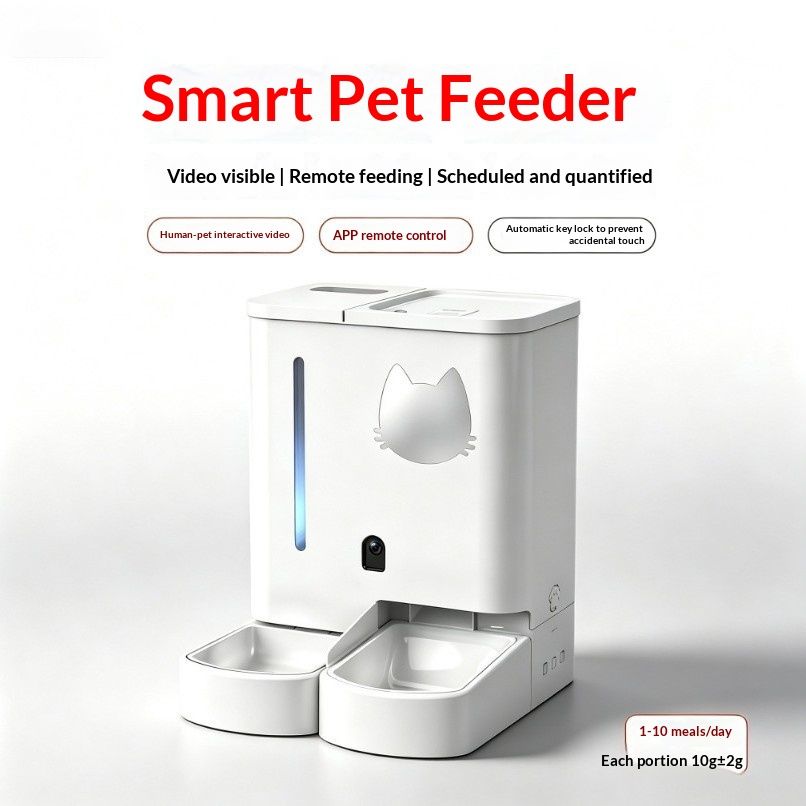 Smart Pet Food Dispenser For Cats And Dogs With Remote Control