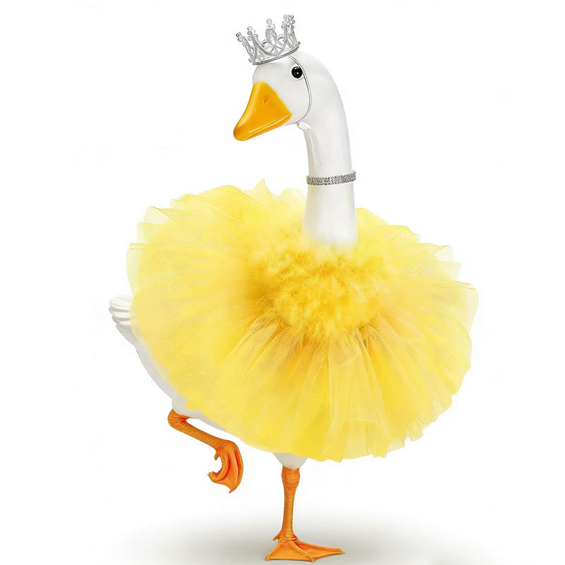 Pet Goose Mini 4-Piece Set Crown Necklace And Tutu Dress Ensemble