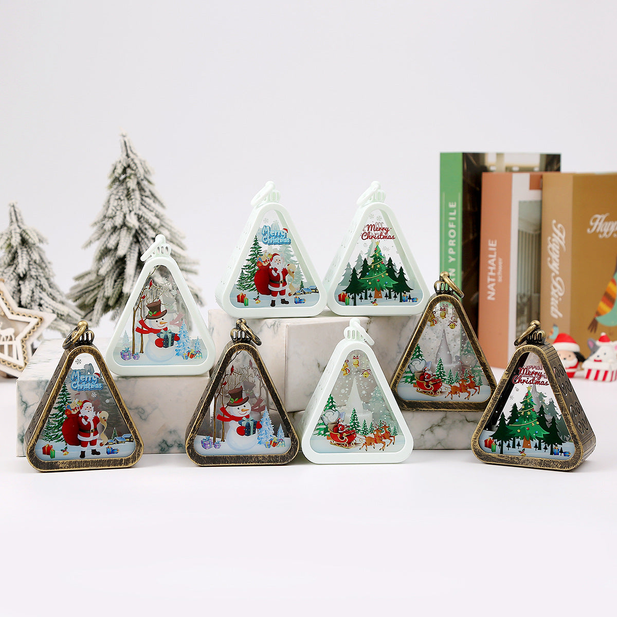 Christmas Decorations Retro Night Light Luminous Gift Window Desktop Decoration Props Atmosphere Wind Lamp