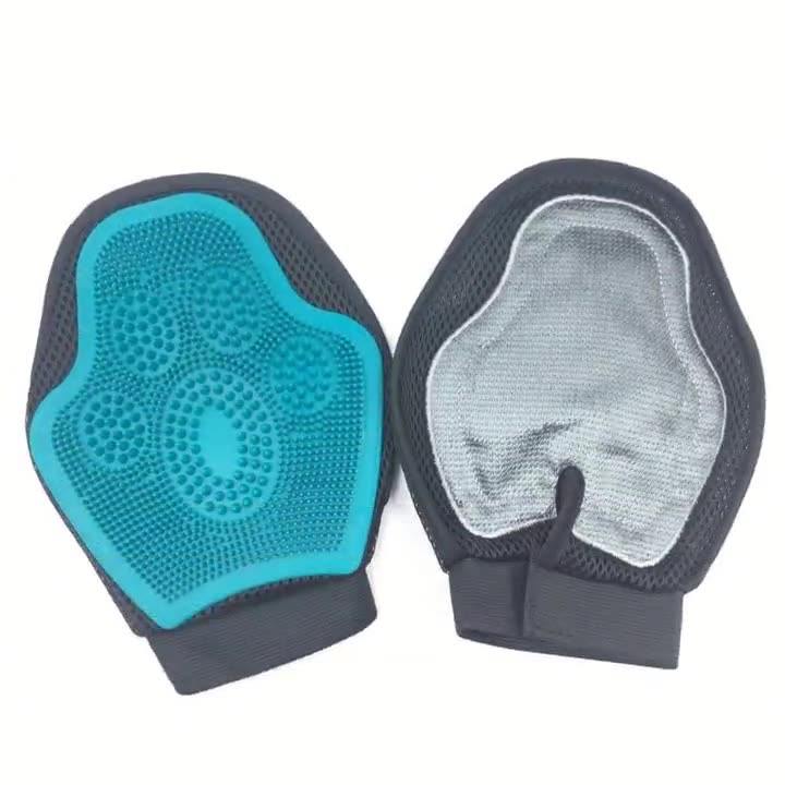 Horse Massage Gloves Pet Hair Gloves Silicone Horse Bathing Brush Breathable Horse Dehairing Gloves Horse Massage Scrubber