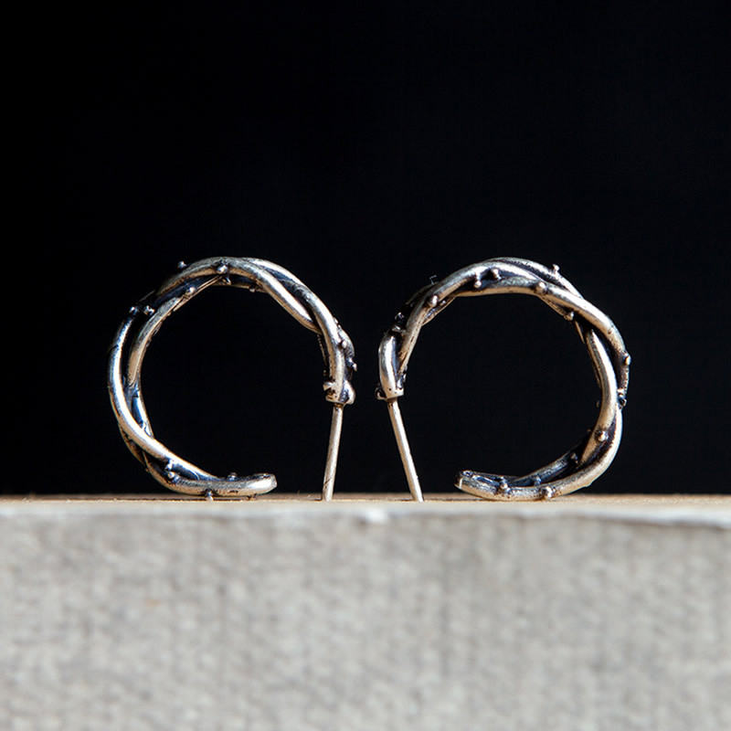S925 Sterling Silver Thorns Earring Accessories