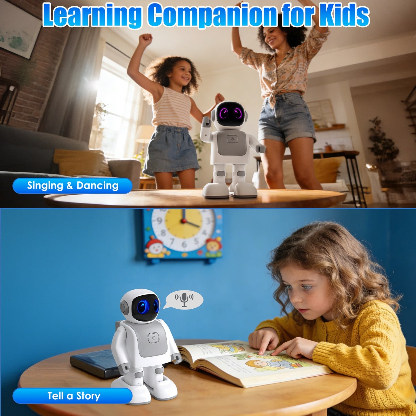 AI Dancing Robot Toy Smart Interactive Learning & Entertainment Robot For Kids With Bluetooth Music Programmable Moves Voice Assistant
