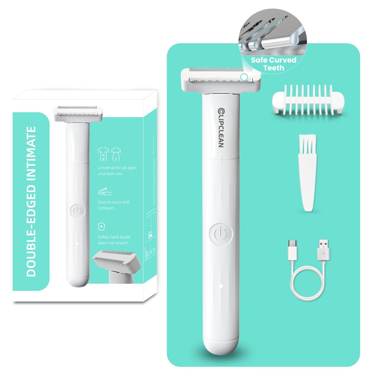 Men's Water-Resistant Multi-Function Hair Removal Device