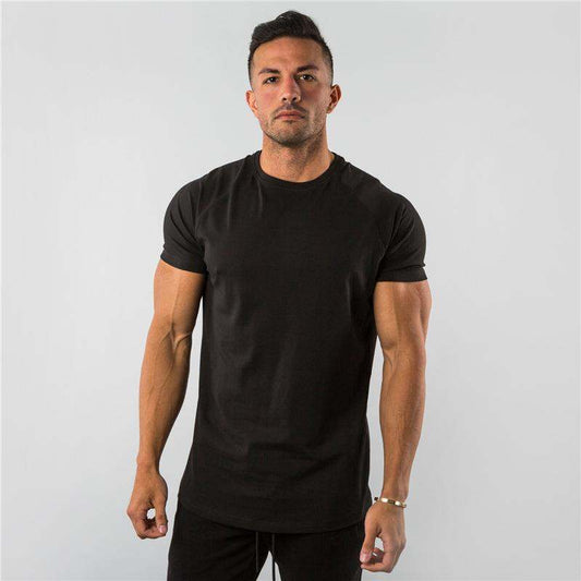 Fitness Short-Sleeve Crew-Neck Solid-Color Breathable Casual Top