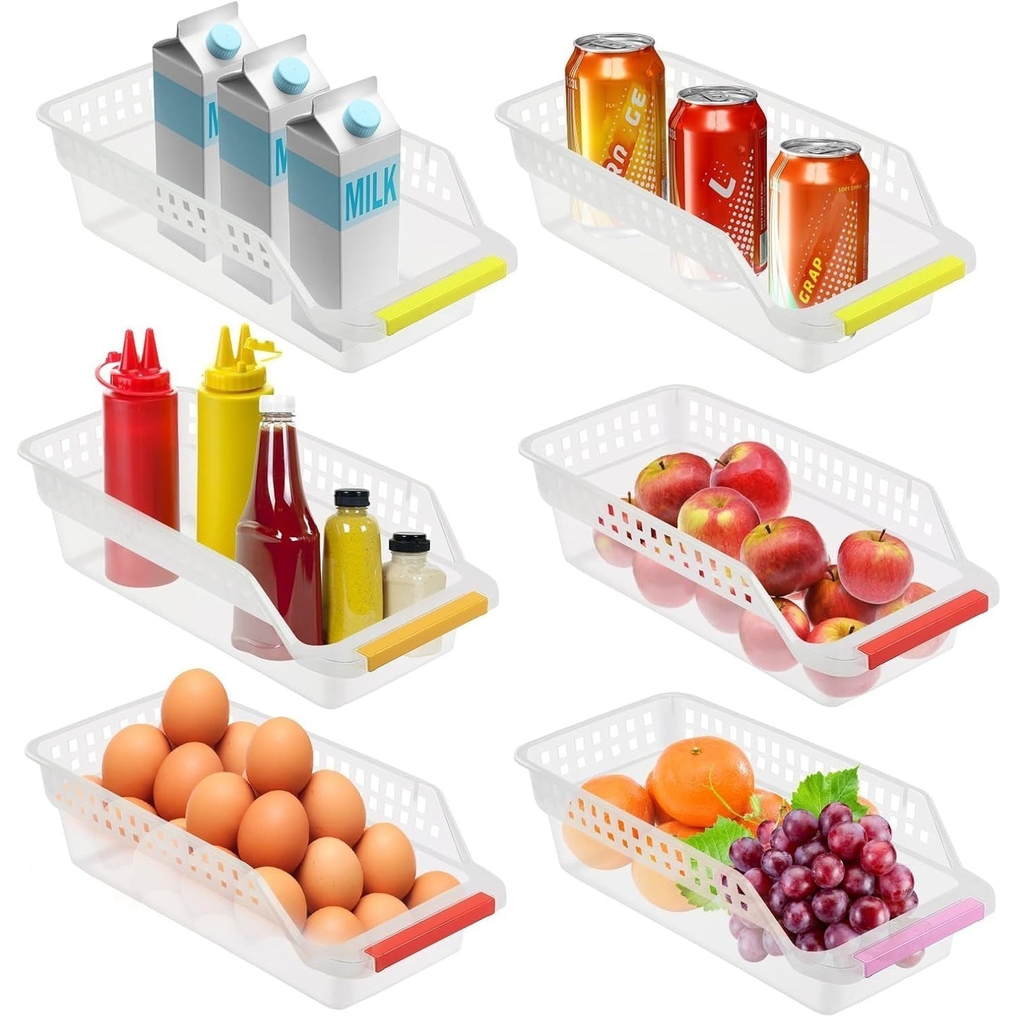 10-Piece Refrigerator Organizer Set – 6 Drawers & 4 Mats For Kitchen, Event, And Party Supplies