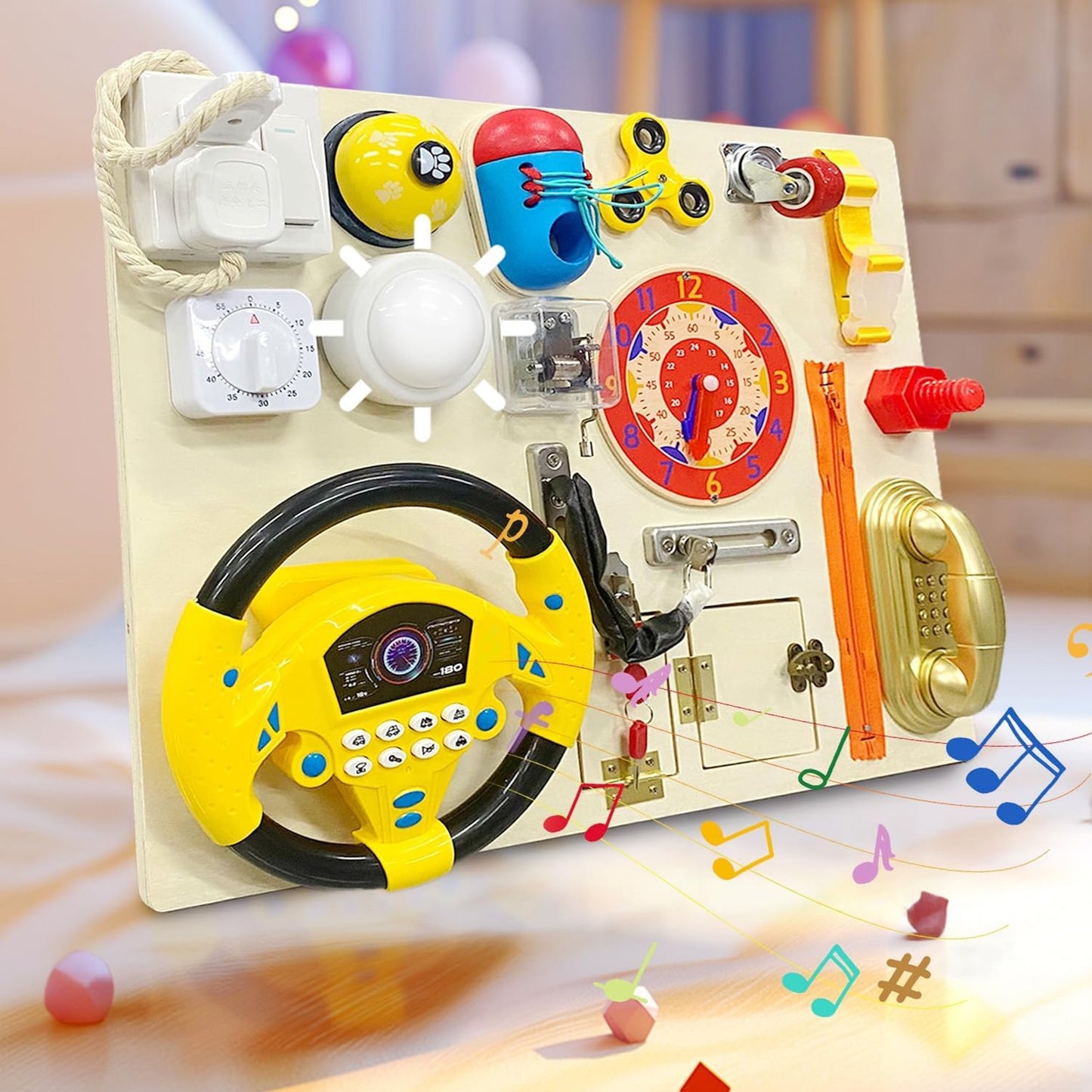 Toddler Sensory Activity Large Size Multifunctional Children Wooden Activity Board Learning Toy For Home