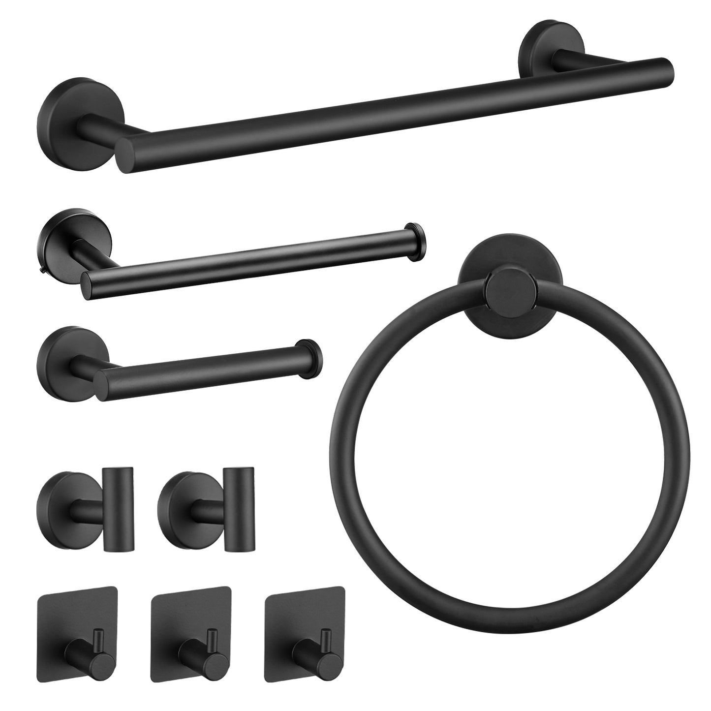 9 Pieces Bathroom Hardware Accessories Set Towel Bar Set Wall Mounted
