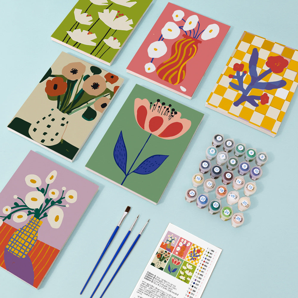 New Small Painting Set Foreign Trade Popular Style Landscape Flower Hand-painted Diy Digital Oil Painting Amazon FBA Global Hair