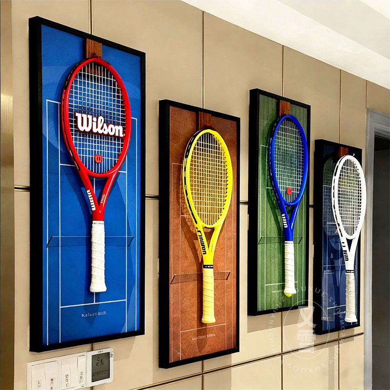 Grand Slam Tennis Racket Display Decorative Painting Storage And Collection Photo Frame