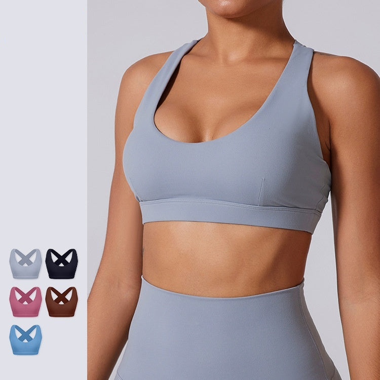X-type Hollow-out Beauty Back High Elastic Sports Bra