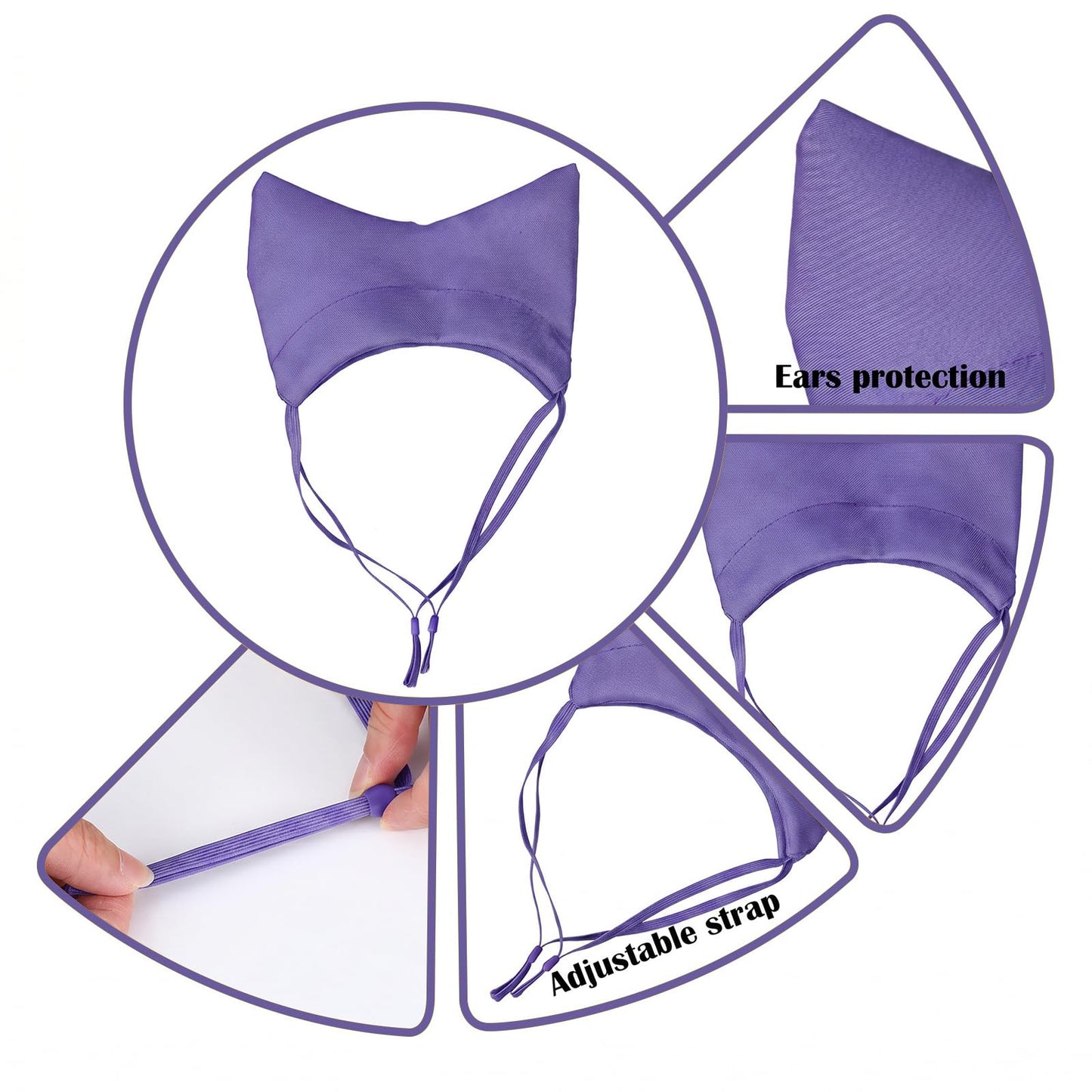 Adjustable Cat Ear Covers For Bath Protection Cats Ear Drops Dog Shower Caps Guard Waterproof And Adjustable For Protect Kittens Puppies From Ears Injuries During Bathing And Showering