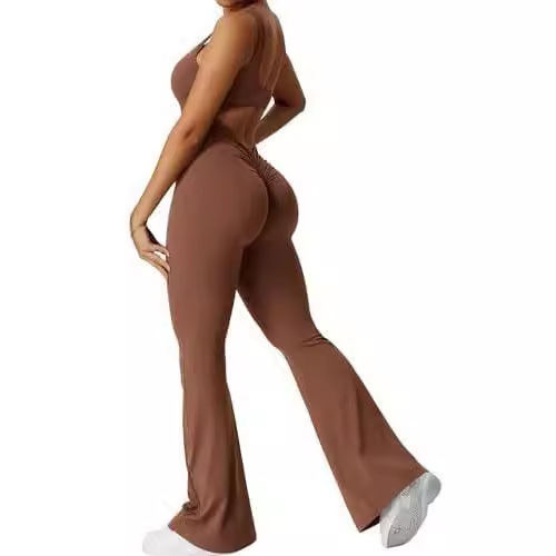 Tight Yoga Bodysuit Casual Hollow Seamless Workout Slim Fit Slimming Jumpsuit