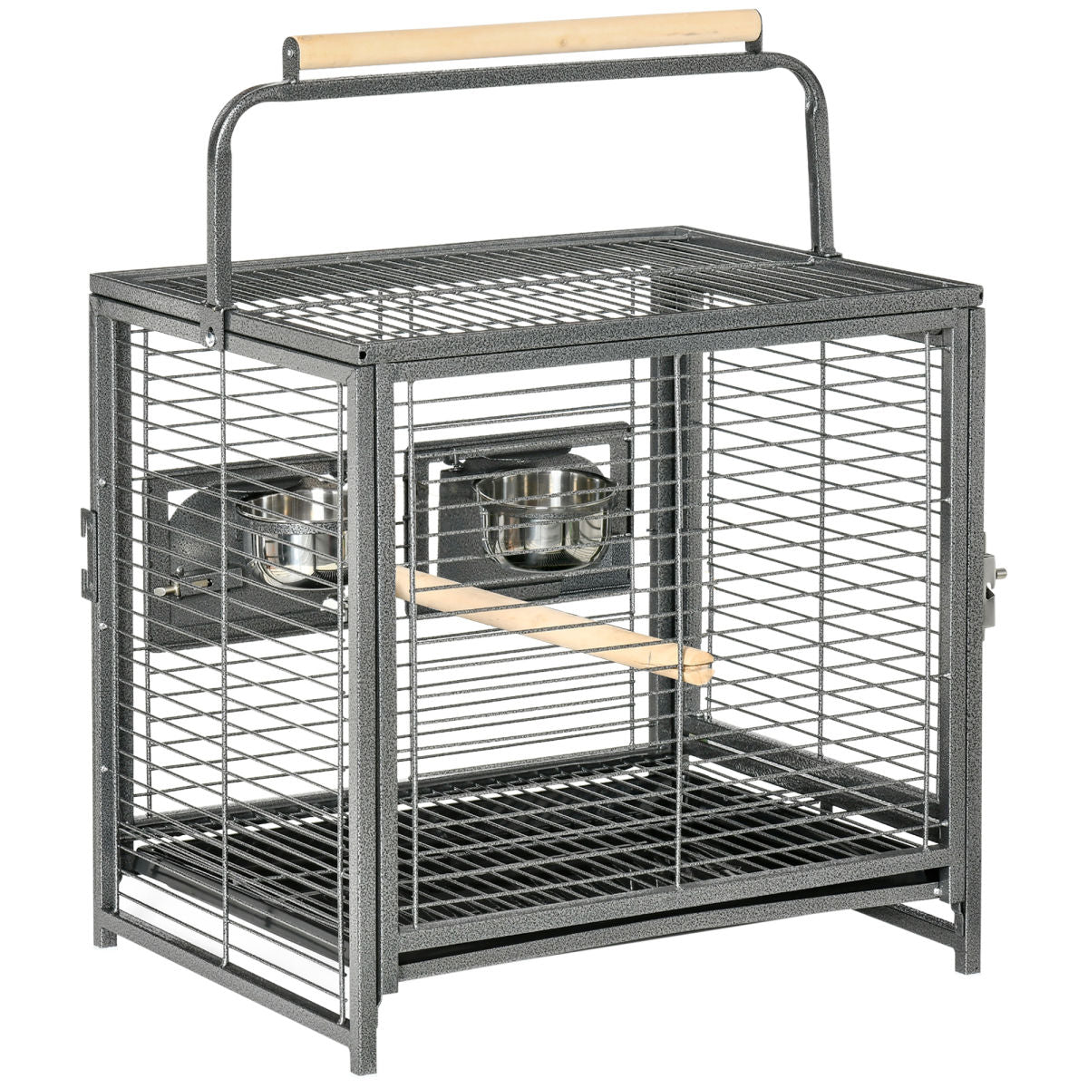 PawHut Parrot Cage, Travel Carry Pet Bird Cage, With Metal Handle
