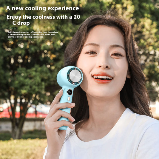 Digital Display Cooling Fan Desktop Bracket Ice Compress Small Handheld Fan