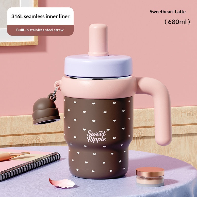 High Appearance New Straw With Large Capacity Ice Cream Cup For Home Use