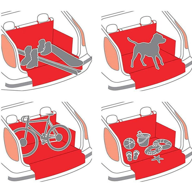 Premium Heavy Duty Quilted Car Boot Liner Trunk Pet Dogs Protector Retuned Set