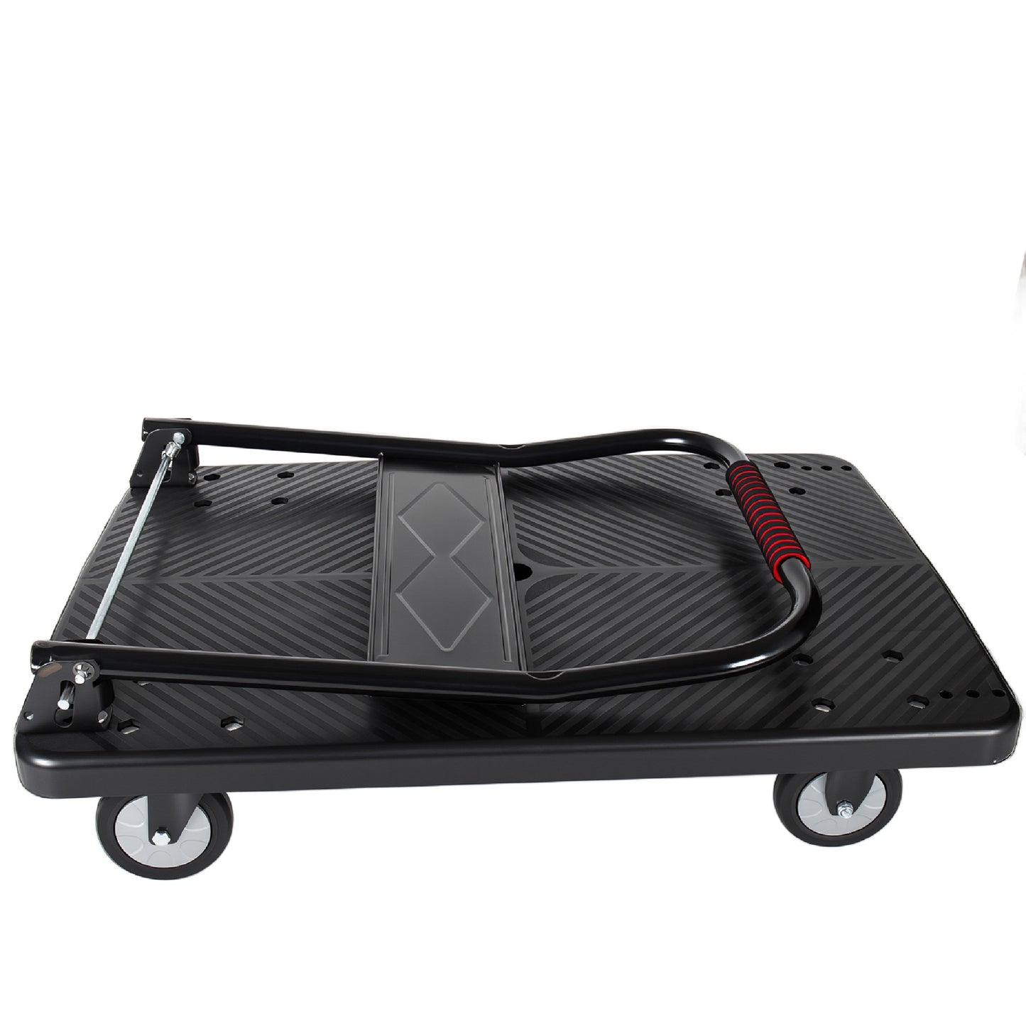 35- 3 4  Long X 24  Wide Platform Truck  Foldable Handcart With 5  TPR 360- Degree Silent Wheels  660lbs Heavy- Duty Push Dolly Cart  4 Steel Load- Bearing Beams For Warehouse Garage Home Use