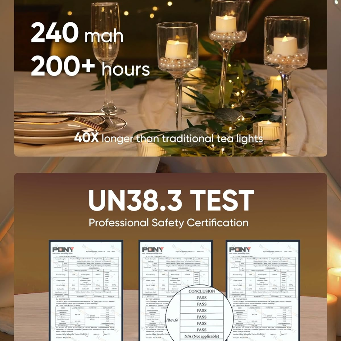 24Pcs Flickering Flameless Candle Battery Operated 200 Hours Fake Electric LED Tea Lights For Votive Centerpiece Table Decorations Wedding