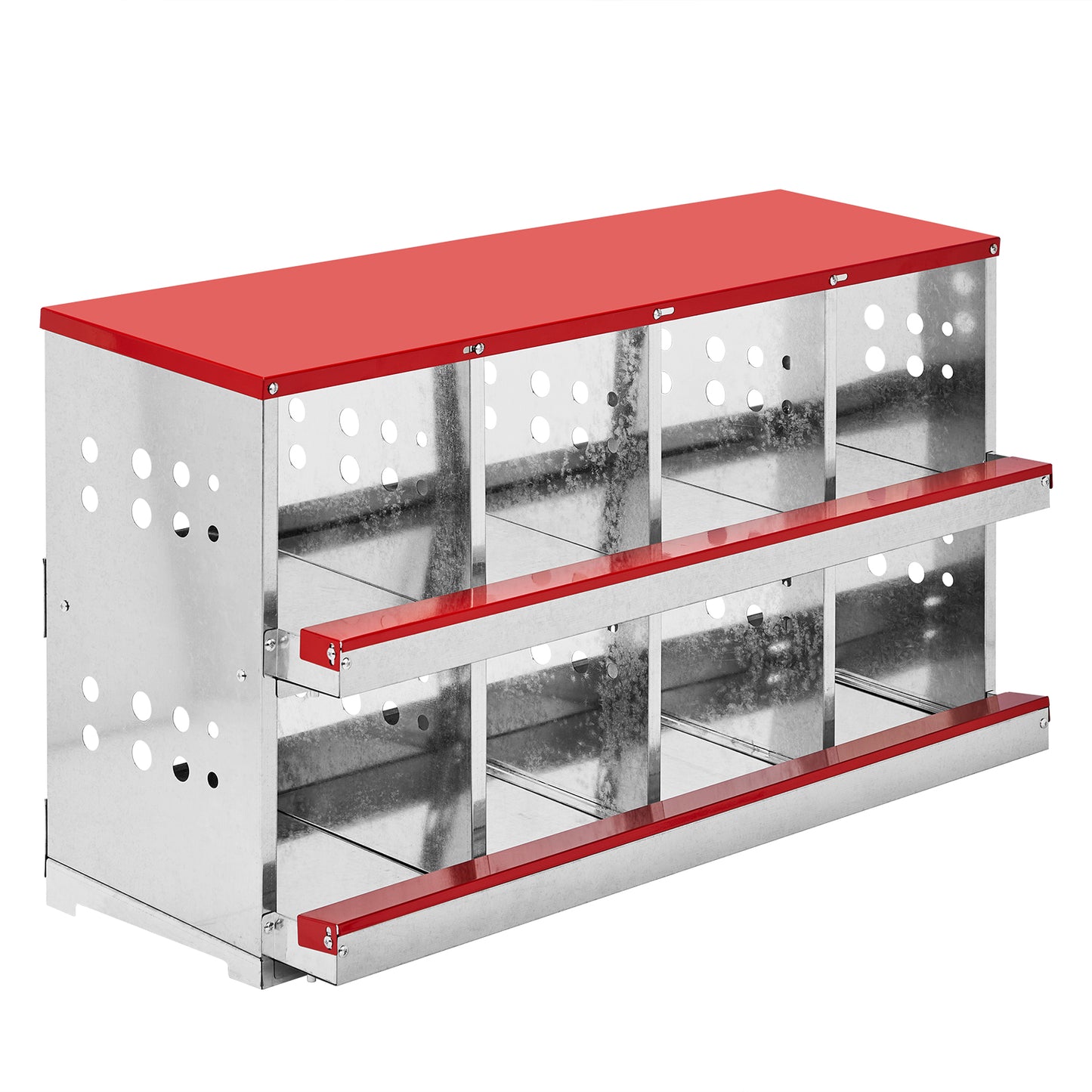 Dismantling And Installation Of Iron Red Feeding Supplies For An 8-compartment Sloping Roof House