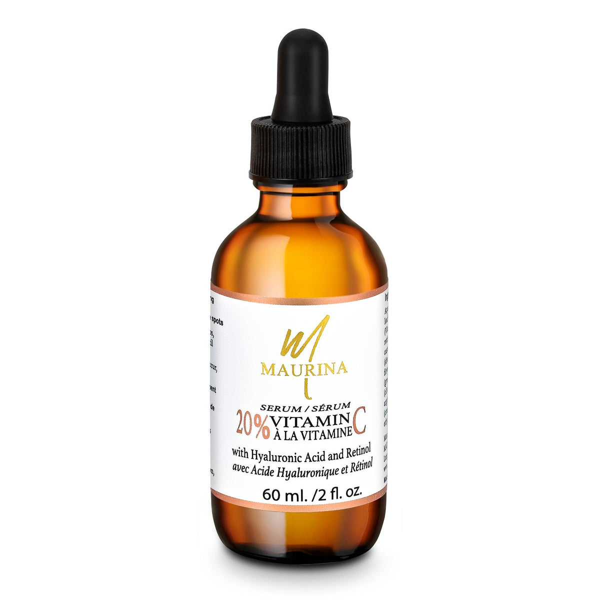 Sérum Visage Vitamine C 20% | Acide Hyaluronique & Rétinol | Maurina