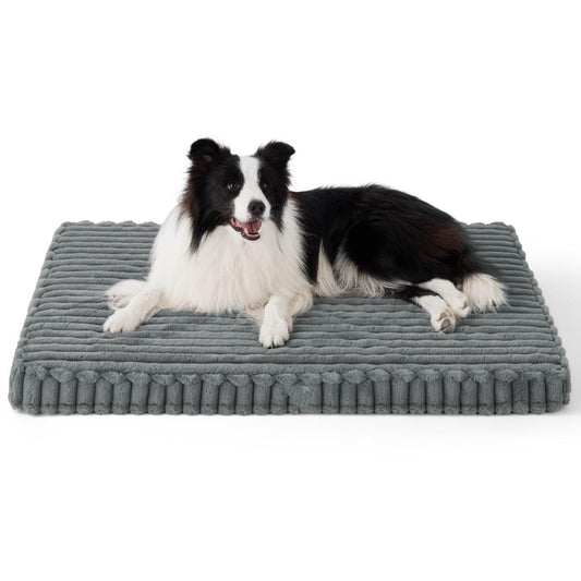 Large Dog Bed And Crate Cushion, Stylish Design, Balanced Support, 30D High-resilience Wave Memory Foam, With Removable And Washable Cover, Non-slip And Waterproof, Soft And Comfortable Pet Mat