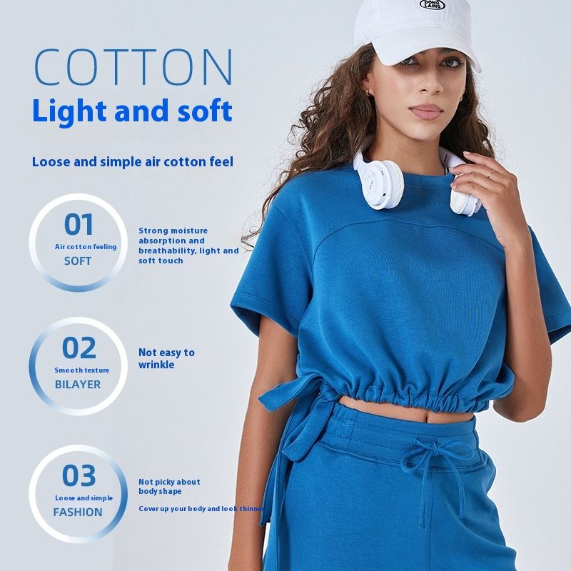 Summer New Air Layer Rayon Yoga Clothes Shorts Suit