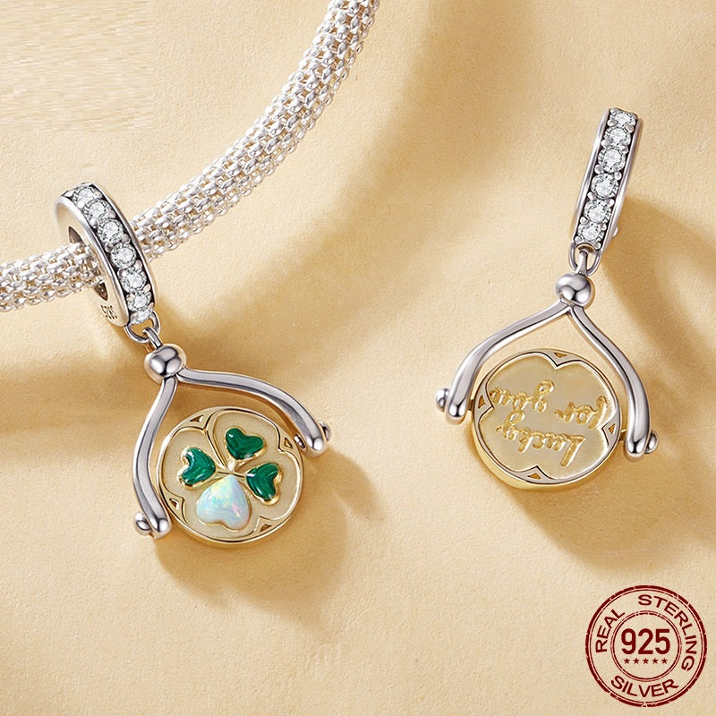 Diy Bead Accessories Lucky Rotating Card Pendant