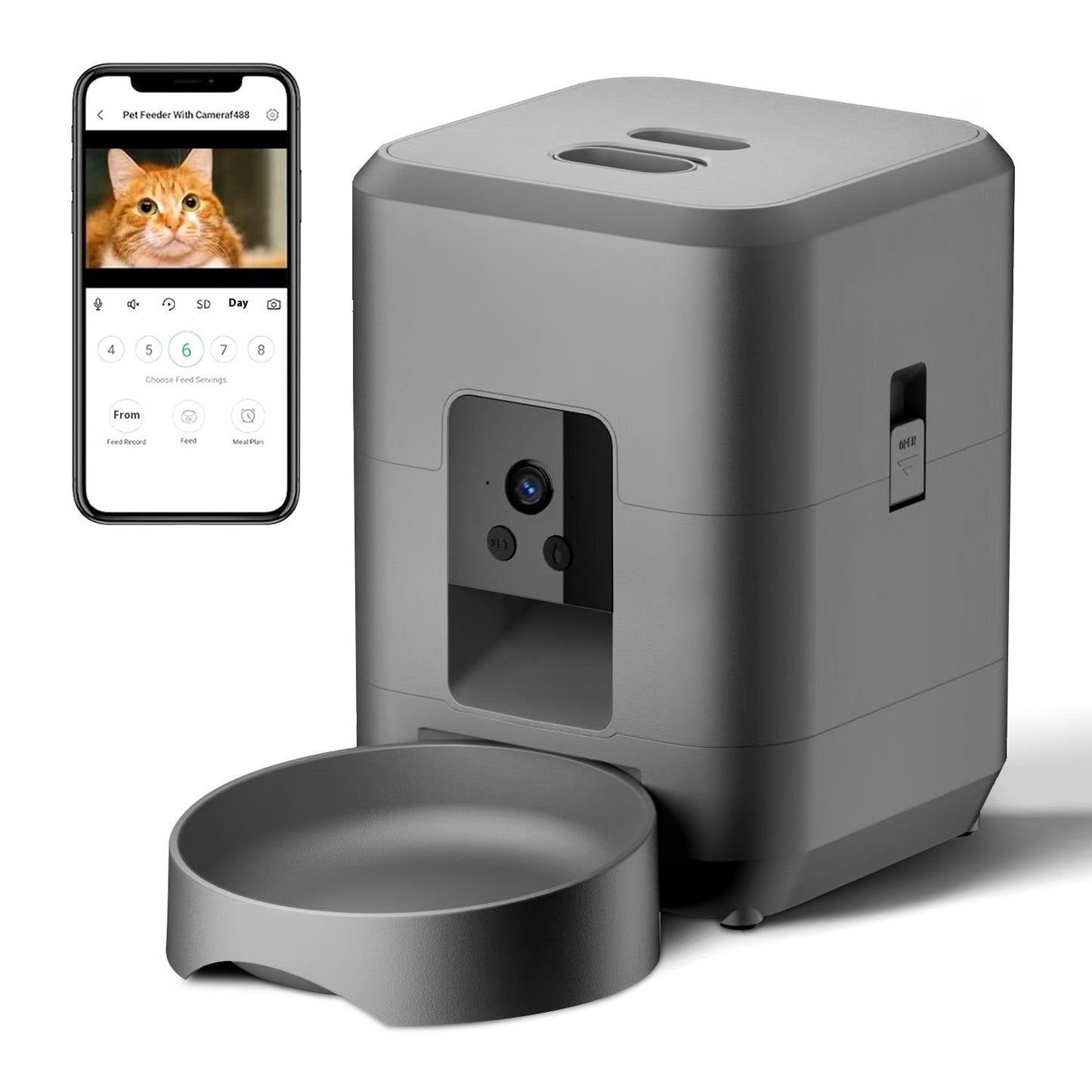 Smart Pet Feeder Automatic Timer Feeding for Cats and Dogs Wifi App
