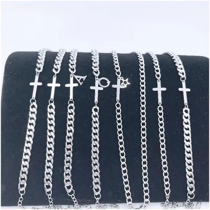 Stainless Steel New Creative Mens Letter Bracelet