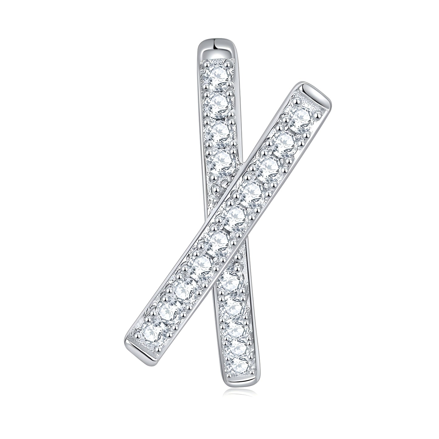 S925 Sterling Silver Moissanite Cross Hoop Earrings  Platinum Plated Pave Huggie Earrings With GRA Certificate Minimalist Jewelry Gift Box Set For Women