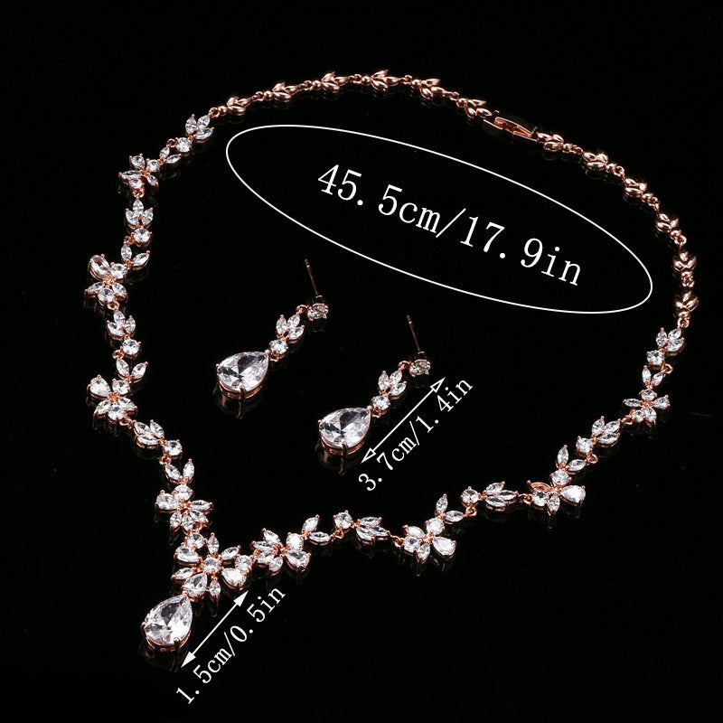 Korean-style Trendy And Elegant Stud Earrings And Necklace
