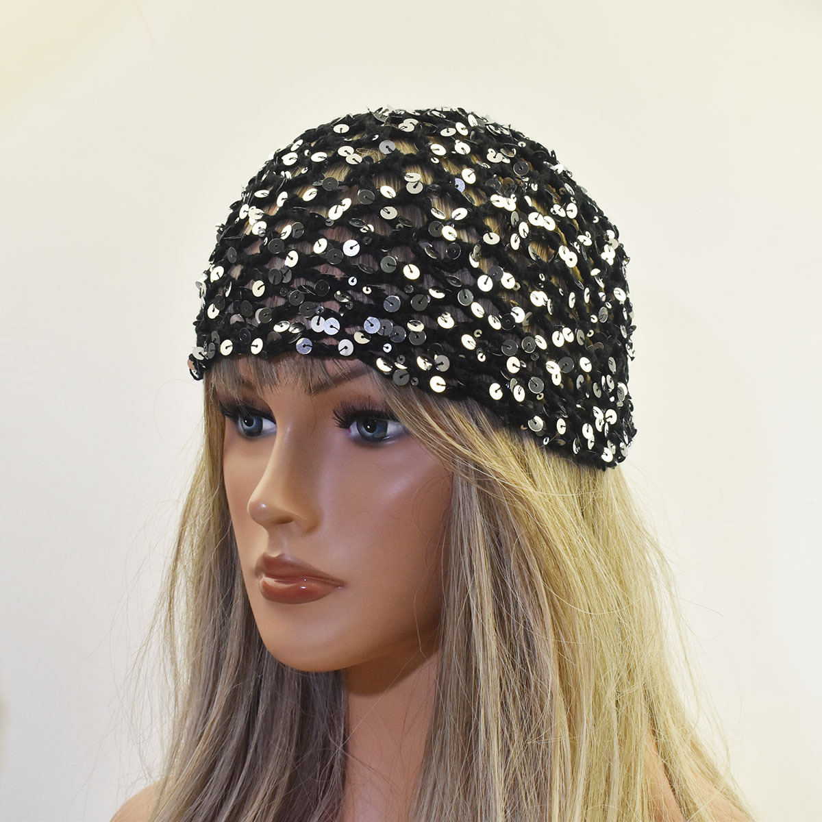 New Hollowed-out Solid-color Cotton Thread Hair-tie Fishnet Head Cap