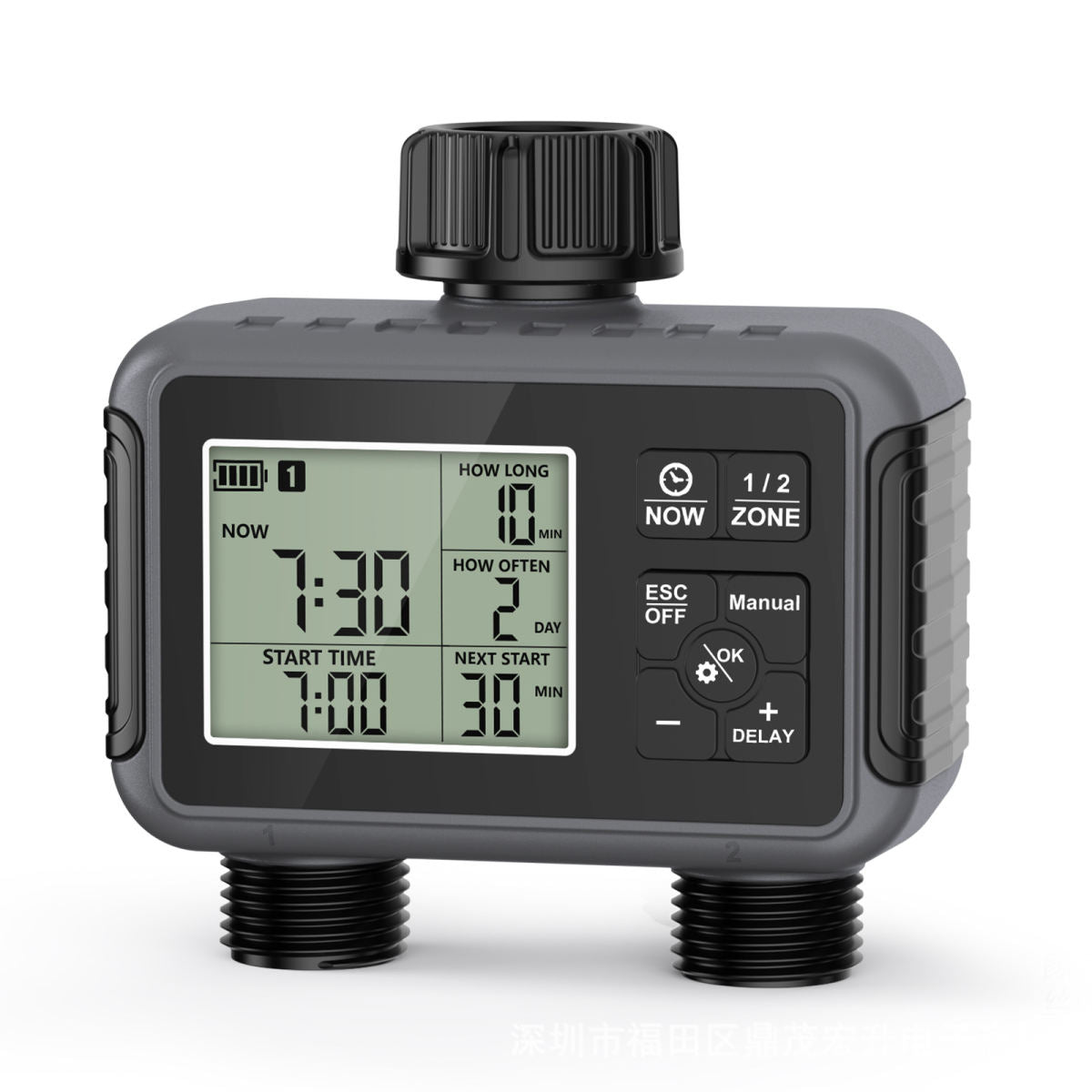 Dual-Outlet Water Valve TimerSmart Irrigation Controller For Outdoor Courtyards