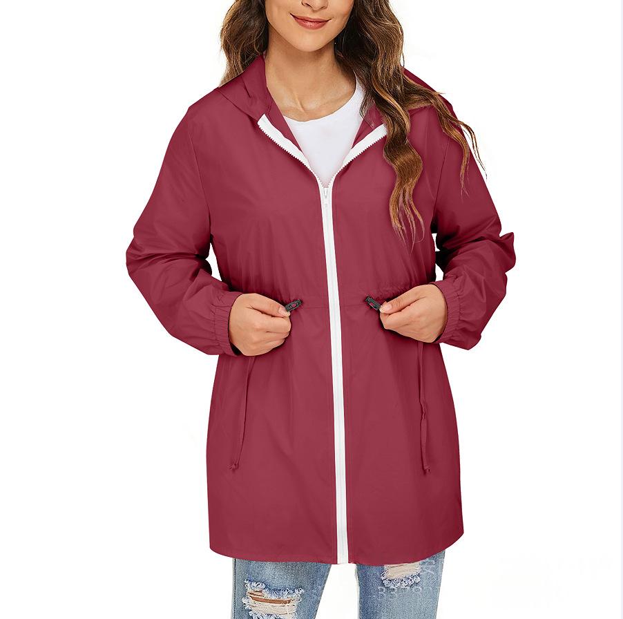 Womens Outdoor Waterproof Jacket Windbreaker