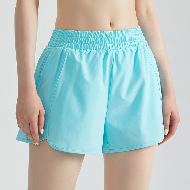 Women's Fake Two-Piece Athletic Shorts, Quick Dry Anti-Chafing Loose Running Yoga Workout Shorts For Summer