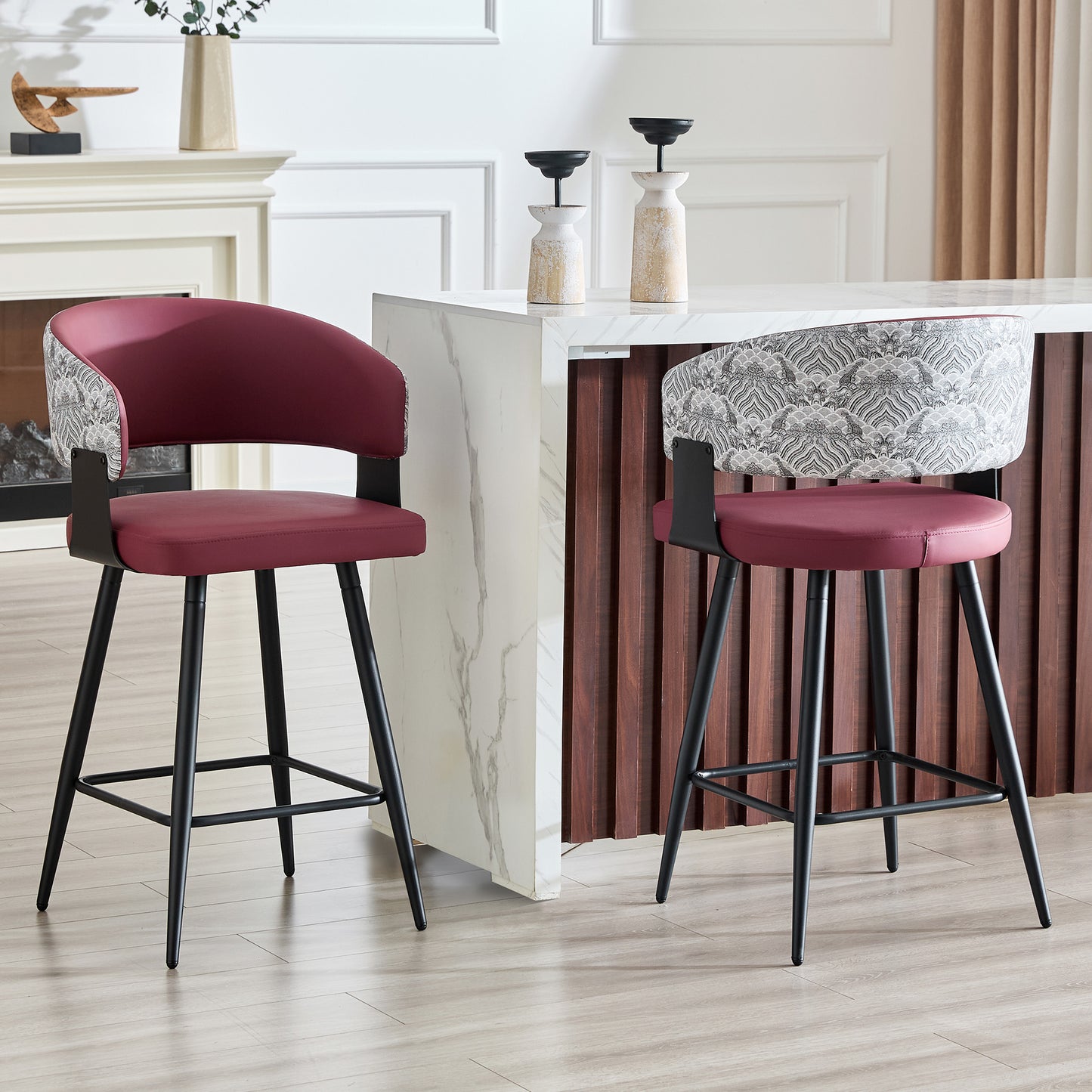 Modern Upholstered Dining Chair With Backrest And Armrests, Minimalist Restaurant Chair For Home, Kitchen, Hotel, Showroom, Mid-Century Style
