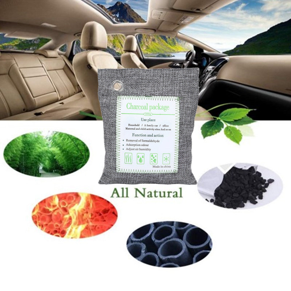 5Pcs 200g Air Purifying Bags Activated Bamboo Charcoal Bags For Home Car Shoes