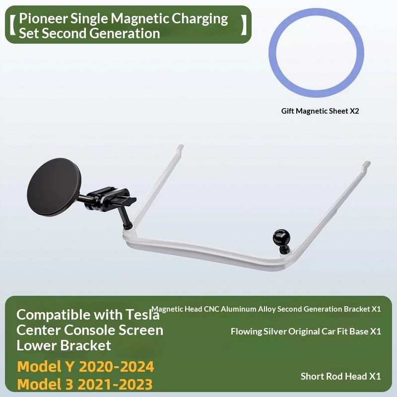 Central Control Phone Holder With Magnetic Wireless Fast Charging And Stable