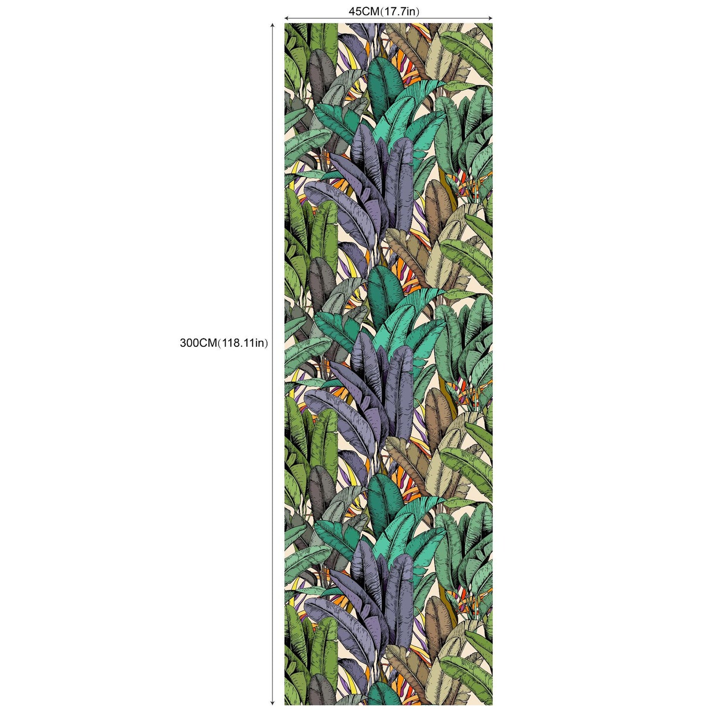 Removable Green Plants And Flowers Seamless Self-adhesive Wall Decor