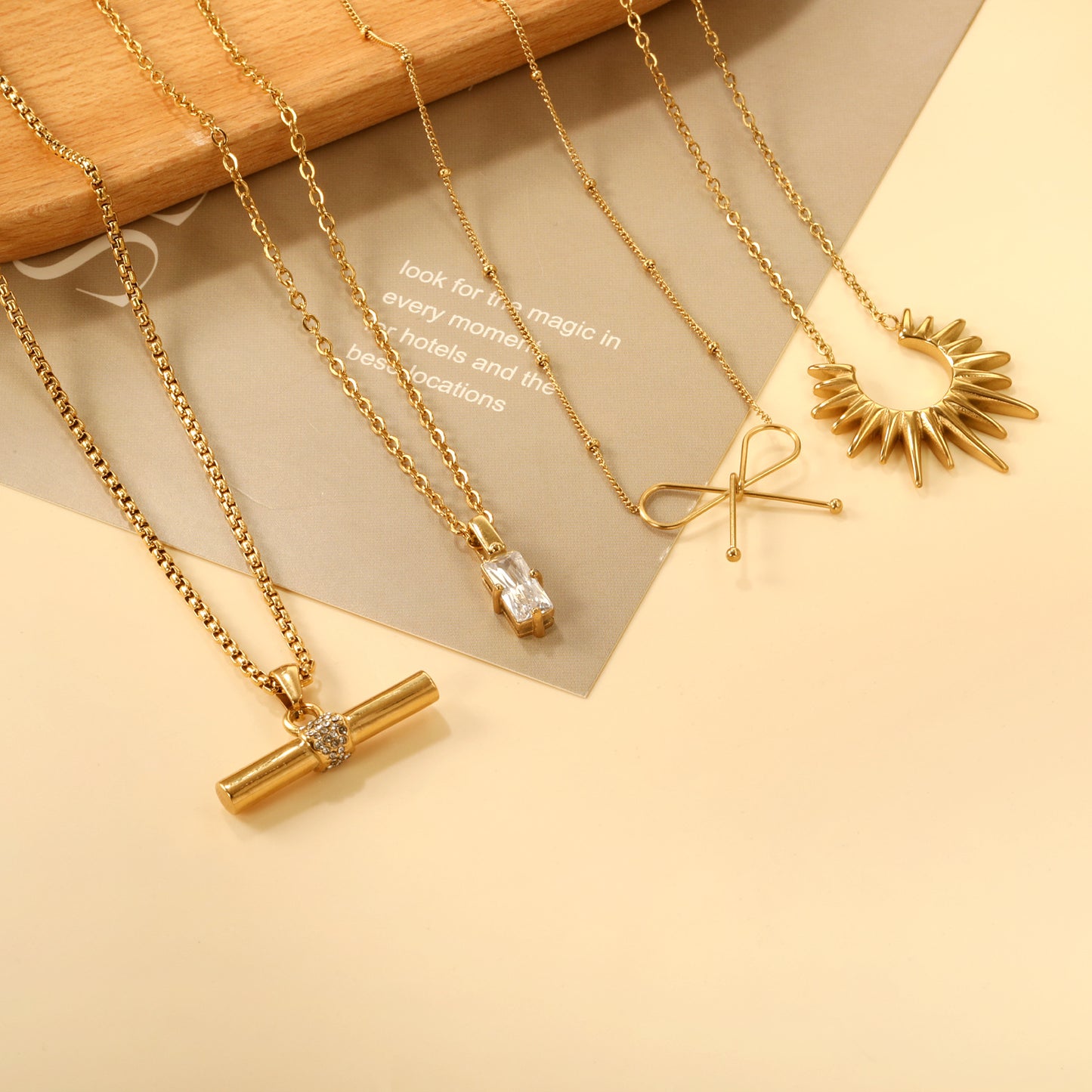 Ins Cross-Border European And American Necklaces For Women, Export Fashion, Versatile, Simple Design, Geometric Diamond-Encrusted Stainless Steel Clavicle Chain