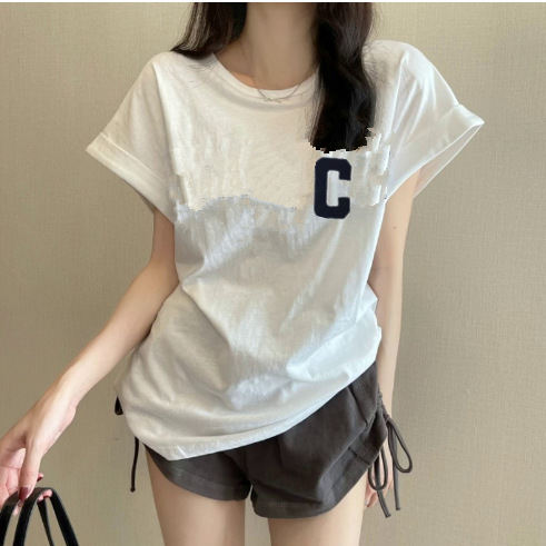Loose Drop Shoulder Sleeve Top Womens Korean Tyle