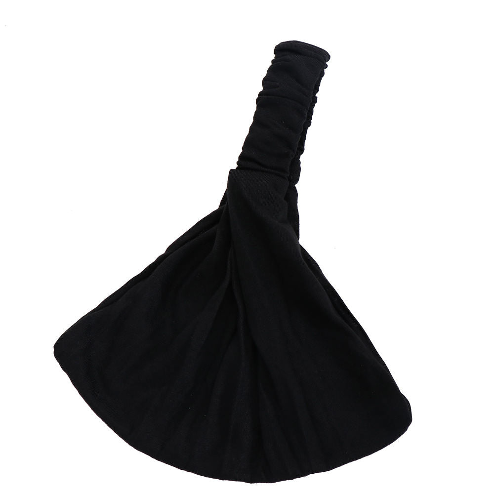 Women's Fashion Solid Color Cotton Yoga Wide Brim Elastic Hair Band