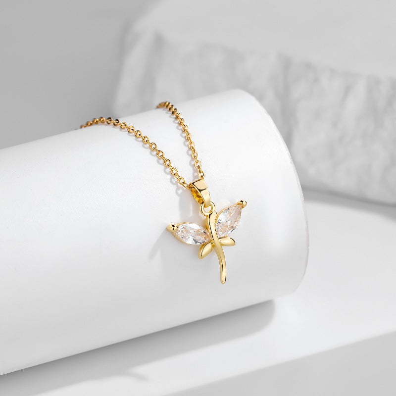Zircon Niche Design Japanese-Korean Style Fashionable Minimalist Necklace