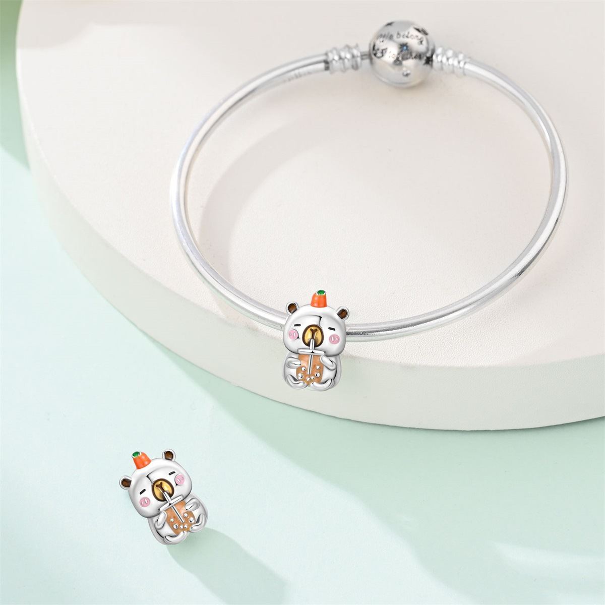 Silver-Plated Cute Pet Animal Beaded Bracelet For Women