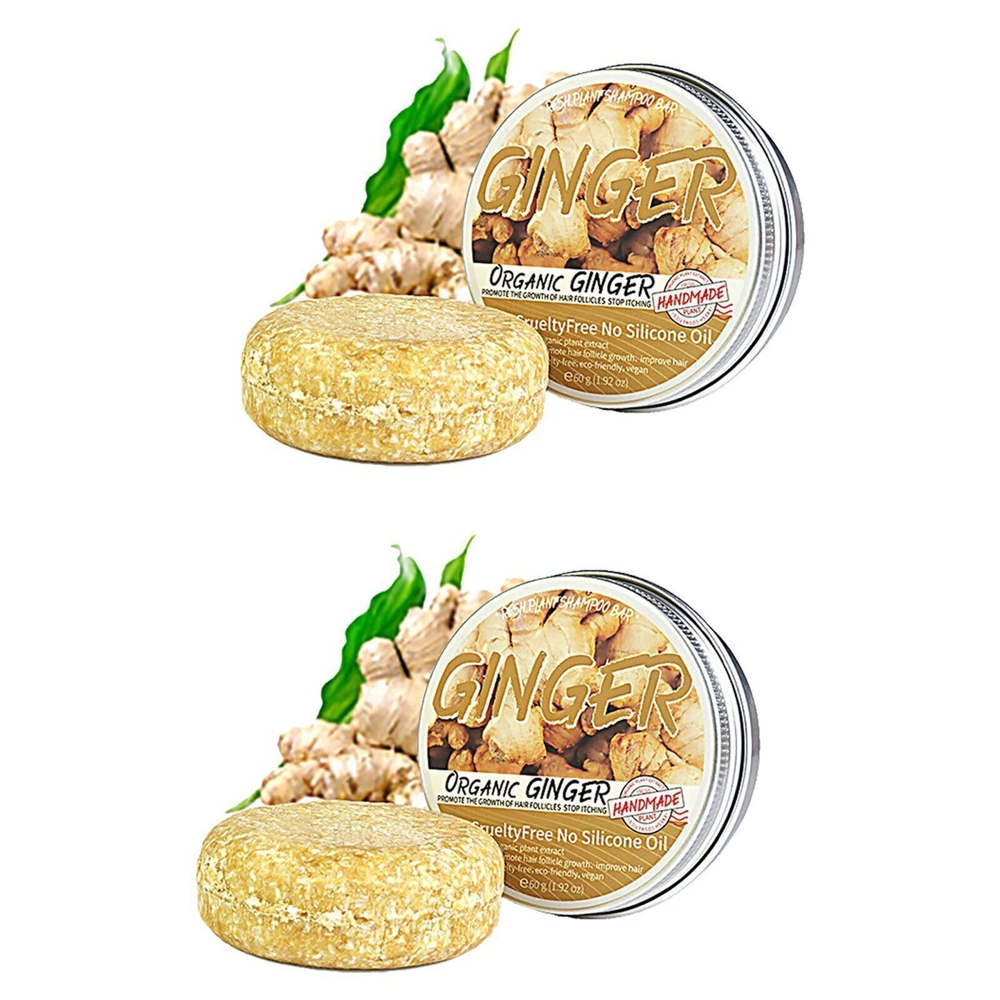 5Pcs Organic Ginger Shampoo Bar Anti Hair Loss Shmpoo Soap Hair Growth Care Soap