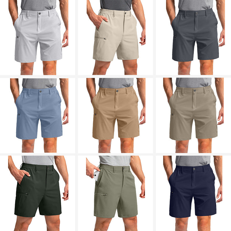 Men's Outdoor Sports Work Shorts, Summer Straight-Leg Simple Multi-Pocket Pants